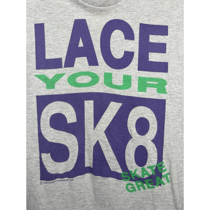 Vintage 1992 Lace Your Sk8 roller skate ringer tee, Anvil, S