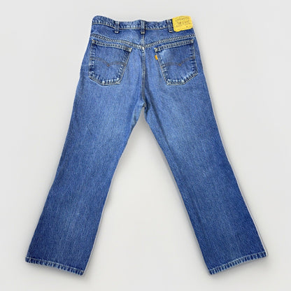 Levi's 517 Orange Tab Boot Cut Saddle Blue Jeans 36x32 1970s-1980s Vintage