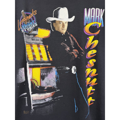 Vintage 1992 Mark Chesnutt Longnecks & Short Stories concert tee, L