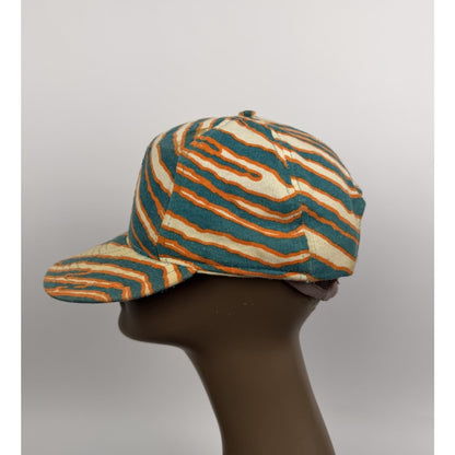 Vintage 90s Zubaz Zebra Striped Dolphins Snapback Hat Cap