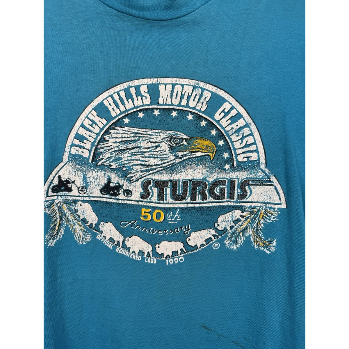 Vintage 1991 Harley Davidson Sturgis Rally 50th Anniversary Black Hills Medium