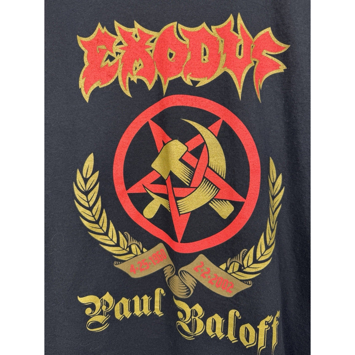 Vintage 2002 Exodus Paul Baloff Memorial Heavier Than Time Shirt Large 22x29