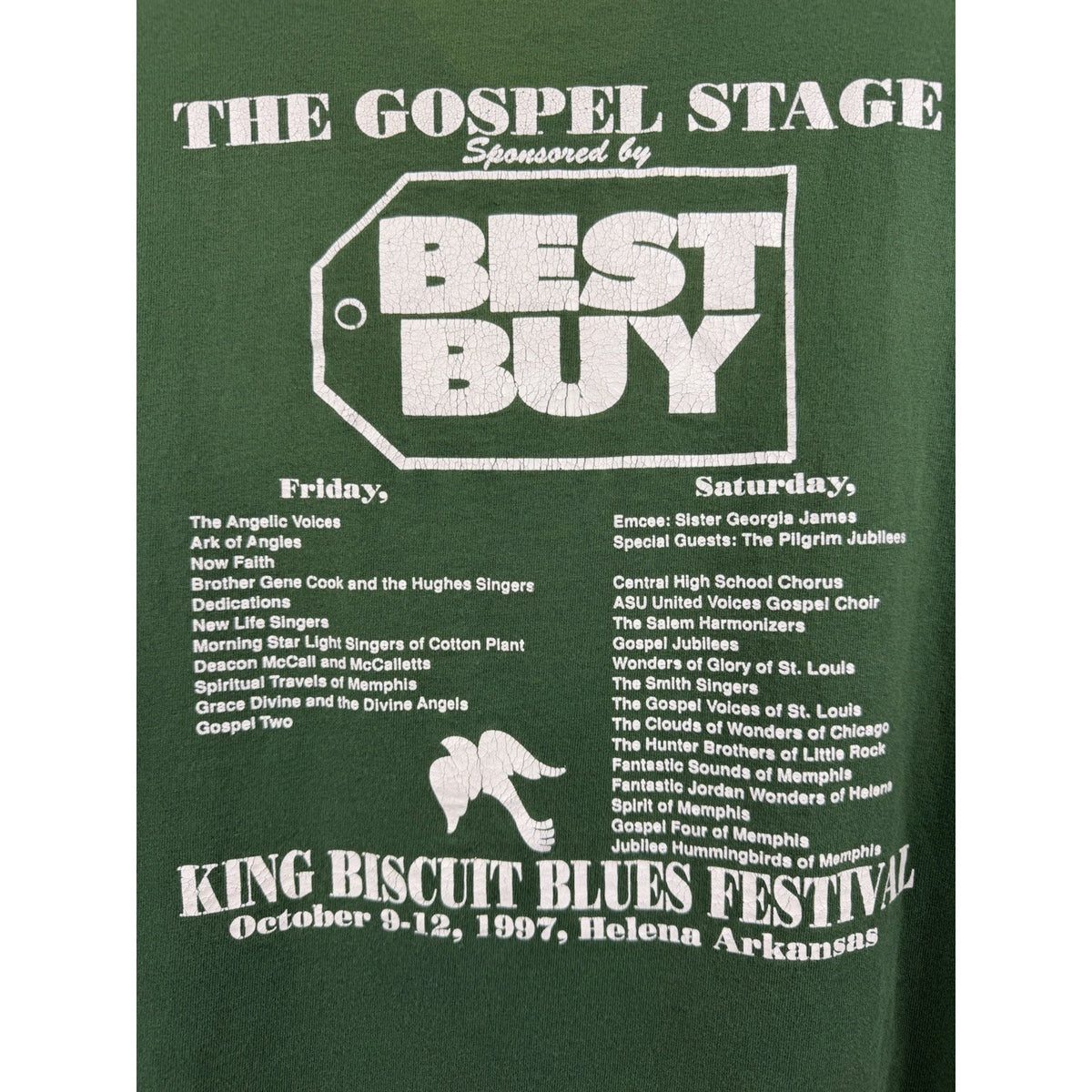 Vintage 1997 King Biscuit Blues Festival gospel stage tee, XL