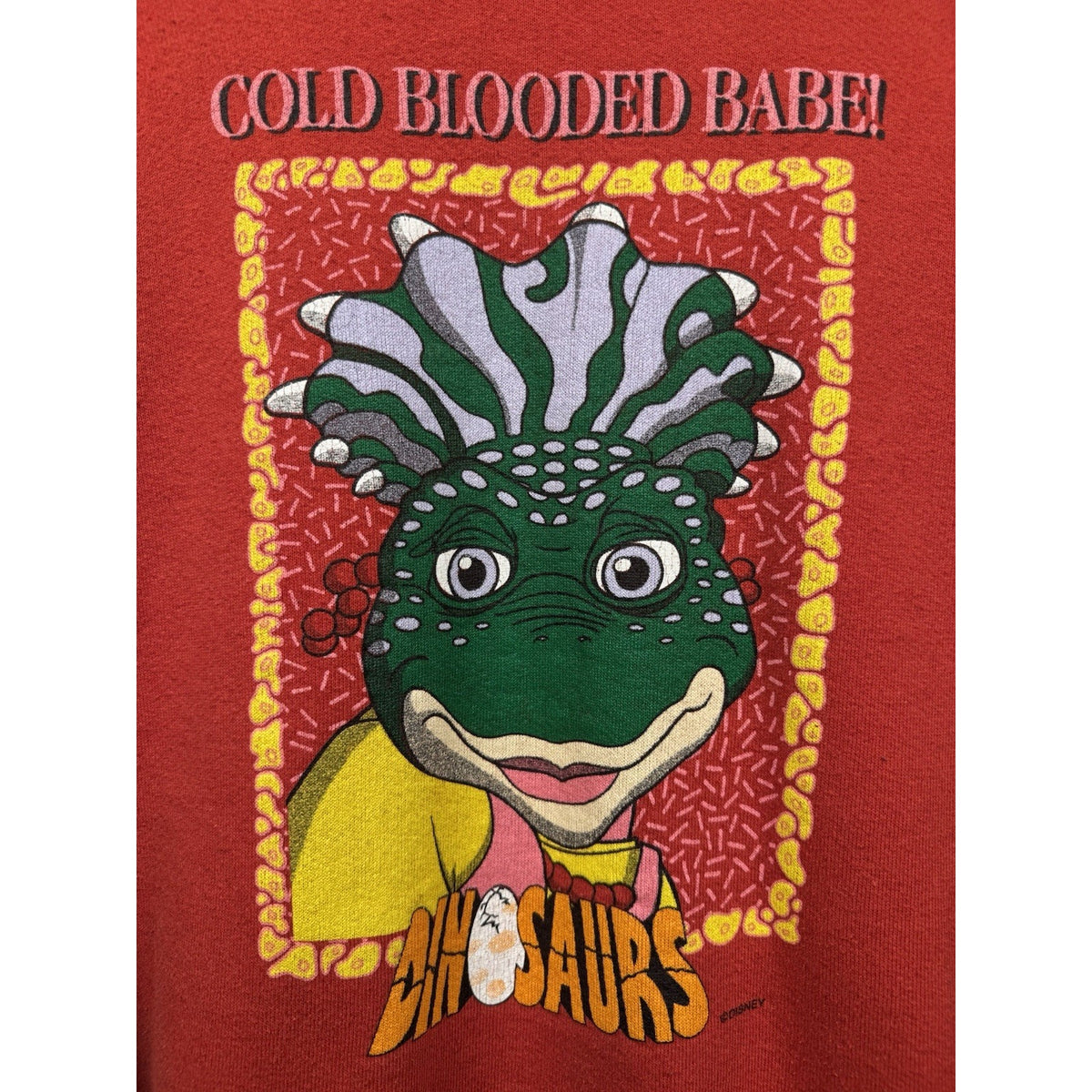 Vintage 90s Disney Dinosaurs TV show Cold Blooded Babe sweatshirt, S