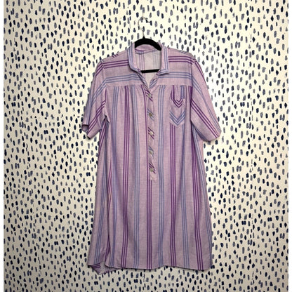 Violet dreams, striped housedress (1960s)