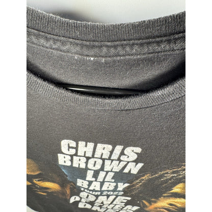 Chris Brown Lil Baby One Of Them Ones Tour Rap Tee Double Sided Black Hip Hop Concert T-Shirt Mens Medium