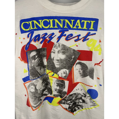 Vintage 1994 Cincinnati Jazz Fest Shirt R Kelly Salt-n-Pepa Jodeci Large 21.5x29