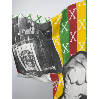 Vintage 90s Malcolm X "By Any Means Necessary" all over print tee, L