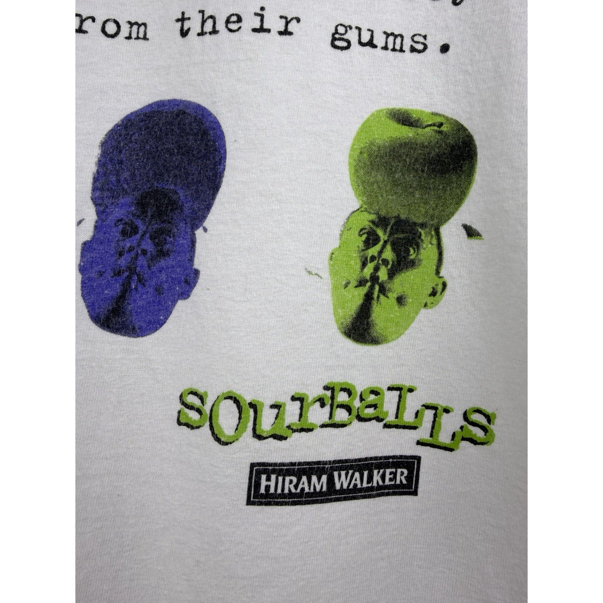 Vintage 2000 Hiram Walker Sourballs Alcohol Drink Promo Art Tee Rare XL 25x29