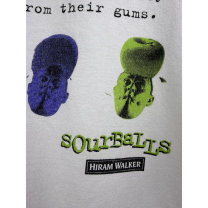 Vintage 2000 Hiram Walker Sourballs Alcohol Drink Promo Art Tee Rare XL 25x29