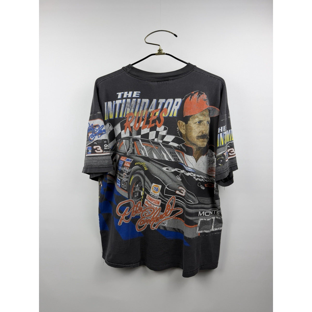 Vintage 1996 Dale Earnhardt Intimidator Rules AOP tee, Chase, XL