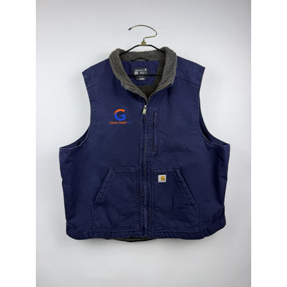 Carhartt Full Zip Sherpa-Lined Blue OV4277-M Relaxed Cotton Vest XXL 27x28