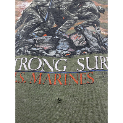Vintage 1987 Just Brass / 3D Emblem U.S. Marines The Strong Survive Medium 18x23