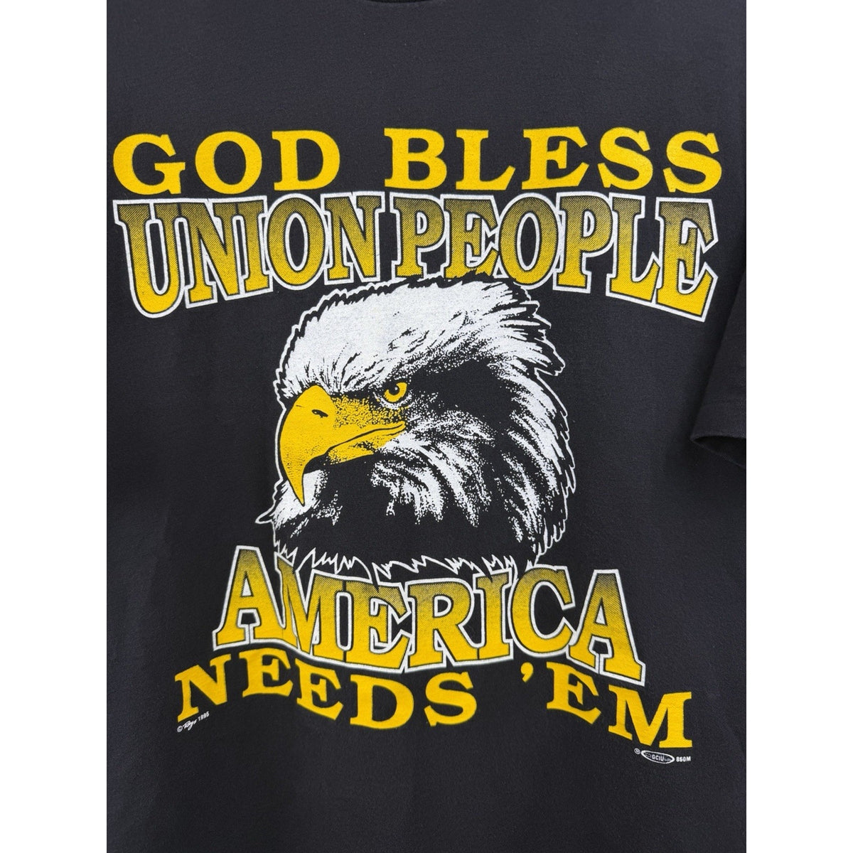 Vintage 1995 God Bless Union People Decatur IL Warzone The Labor War XXL 26x30