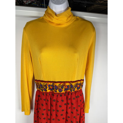 1960s Partridge Family Boho Maxi Dress - Medium
