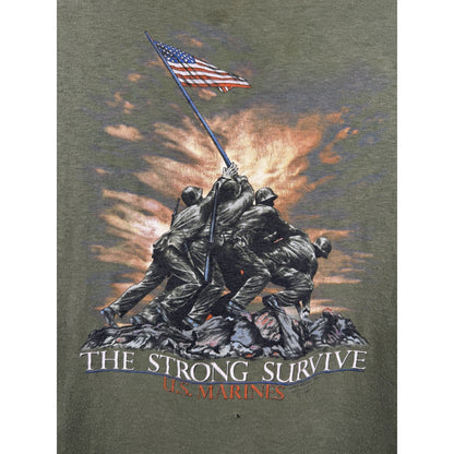 Vintage 1987 Just Brass / 3D Emblem U.S. Marines The Strong Survive Medium 18x23