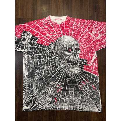 Morbid Rags skull spider web AOP XL