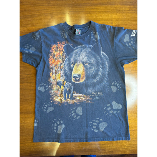 3D Emblem black bear Busch Gardens shirt Large (1990s)