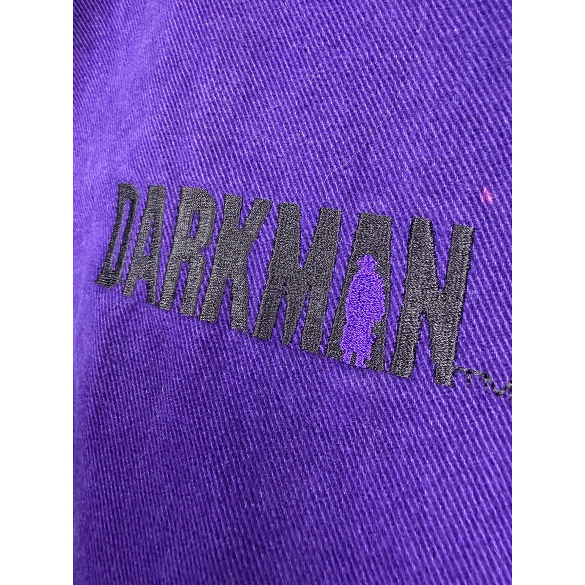 MCA Universal Darkman movie promo purple varsity jacket, 90s, XL