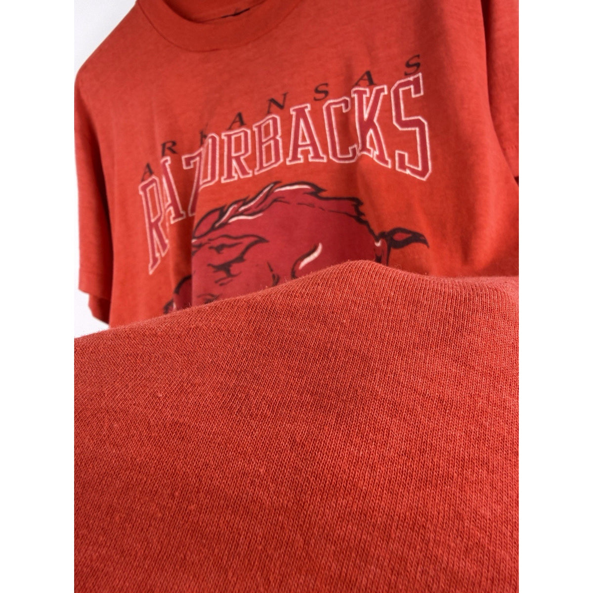 Vintage 90’s Arkansas Razorbacks Woo Pig Sooie Single Stitch Faded Tee XL 22x29