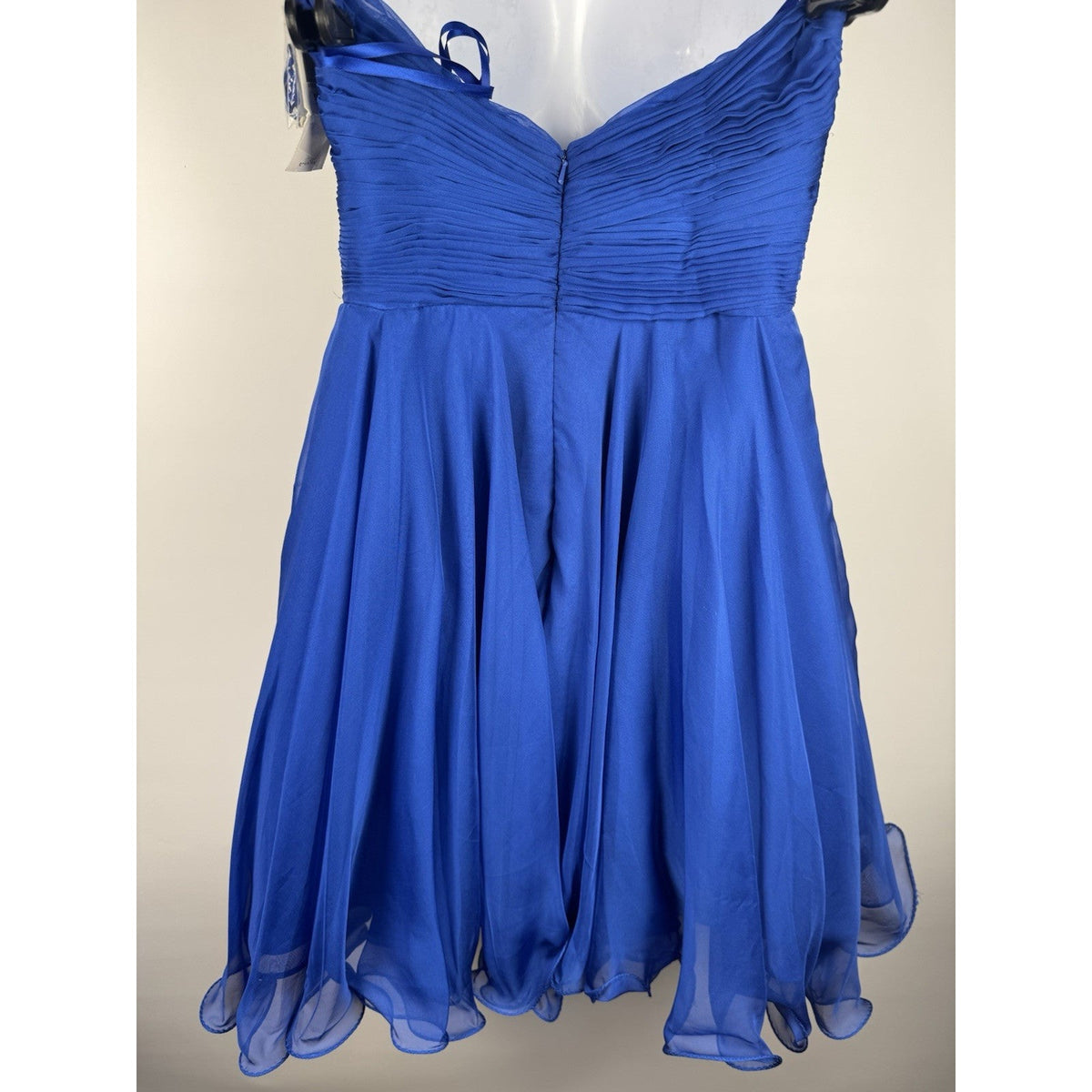 Mac Duggal Size 4 Electric Blue Beads Jewels Embellishments Strapless Short Gown