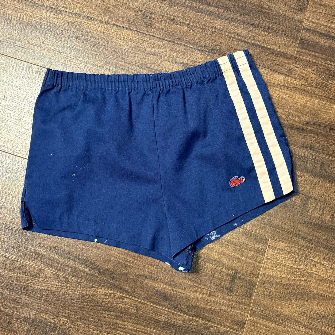 Thrashed Izod Lacoste track shorts (1980s)