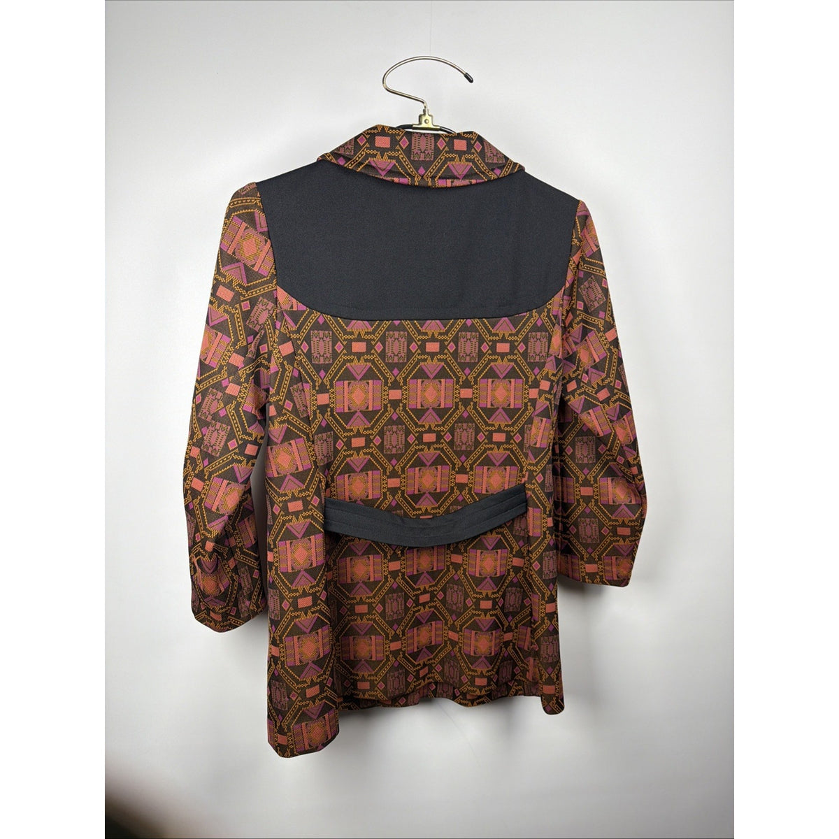 Vtg 70s BUTTERFLY COLLAR POLYESTER PSYCHEDELIC Beagle 38 (M) Pocket Gold Western