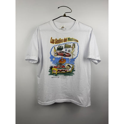 Vintage 90s Los Sueños Del Mexicano The Mexican Dream humor tee, L