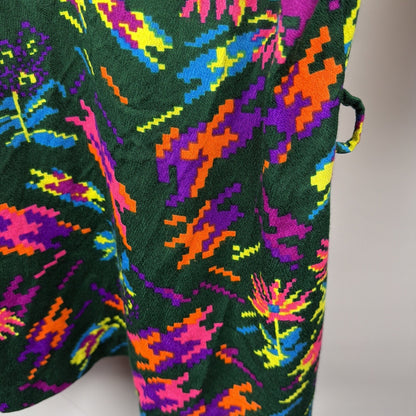 Vintage 1960s Miss Holly Psychedelic Floral Dagger Shirt - XL