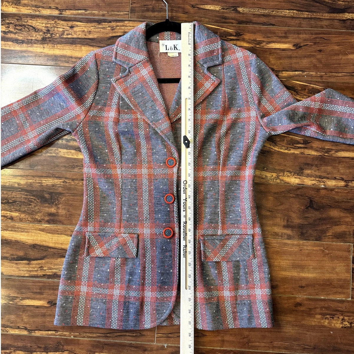 Office Daze  paid polyester knit blazer (1970s)