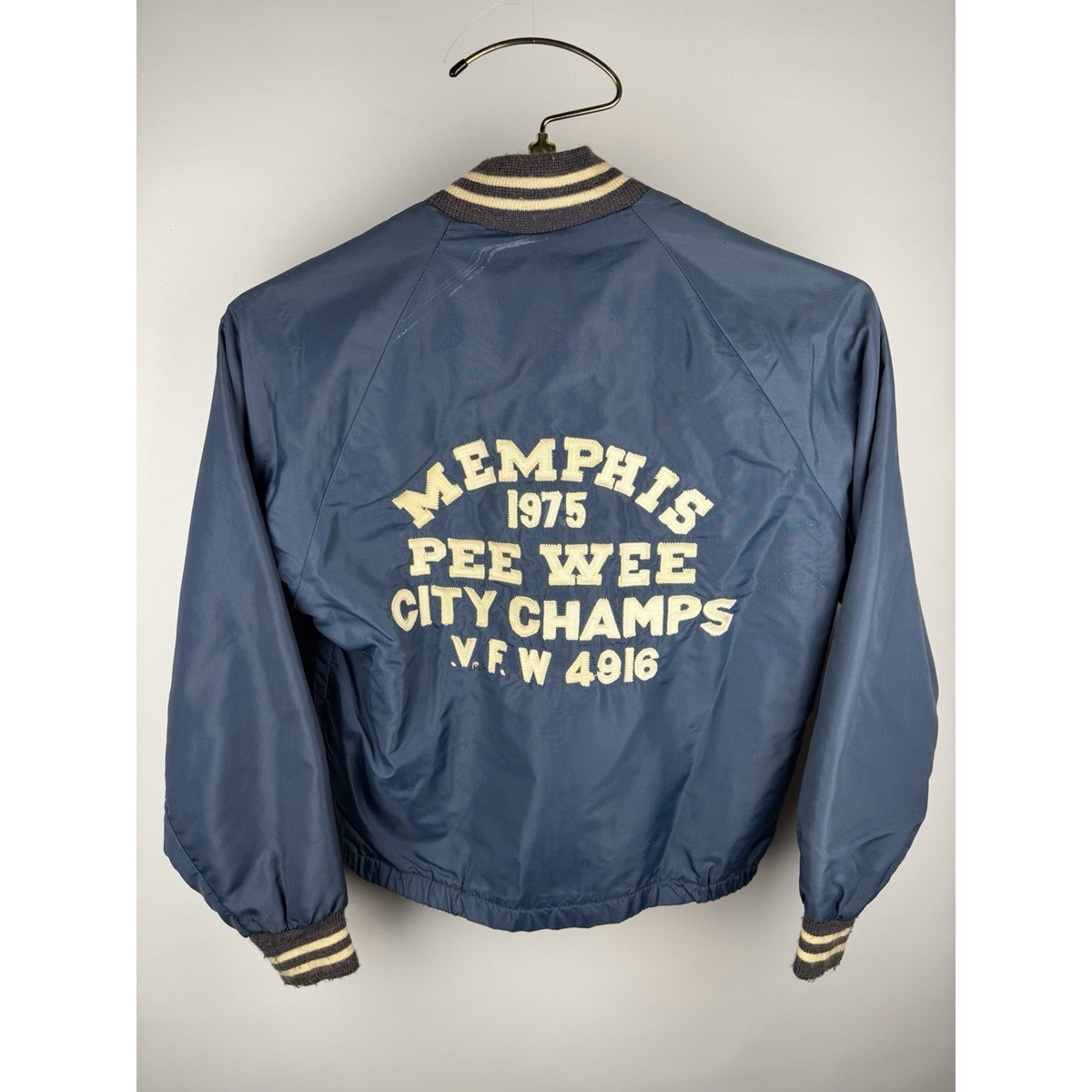 Vintage 1975 Pee Wee Champs Jacket Pla-jac Navy 10-12 Bentley