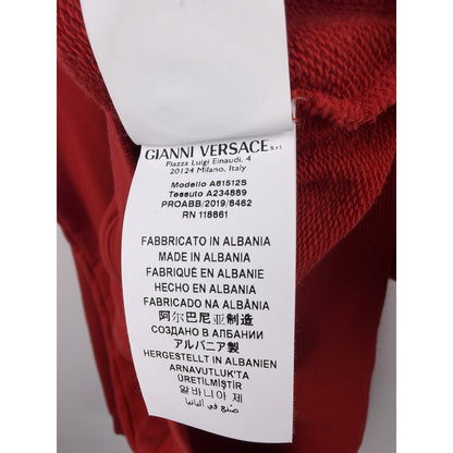 Versace Greca Logo Tape Hoodie Red Cotton Sweatshirt A81512S Model XL 24x27
