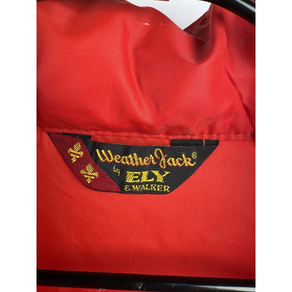 Vintage 1970s Ely & Walker red nylon windbreaker, zip hood, Talon, L