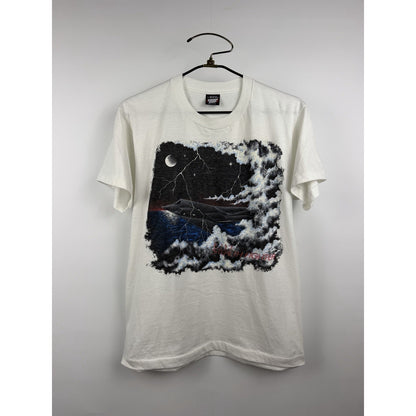 Vintage 80s F-117 Stealth Fighter lightning moon tee, Screen Stars, L