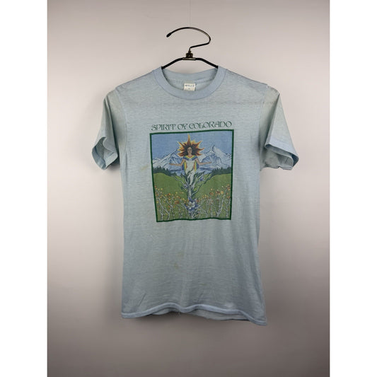 Vintage 1979 Spirit Of Colorado Shirt Psychedelic Artwork Ched Tag Medium 17x26