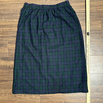 September nights, wool plaid skirt (1980s)