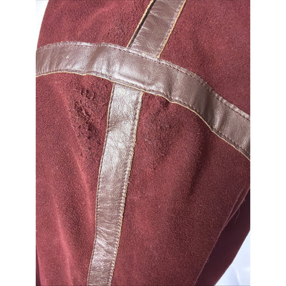 Vintage 1970s Lilli Ann burgundy suede military jacket, M/L
