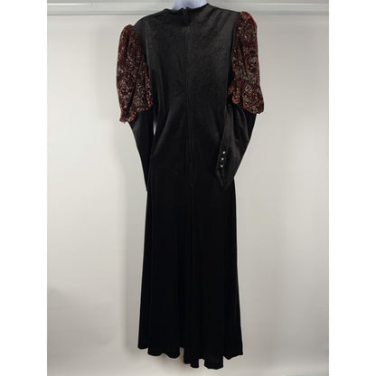 Vintage 80s David Brown Neiman Marcus Velvet Sequin Sleeve Gown