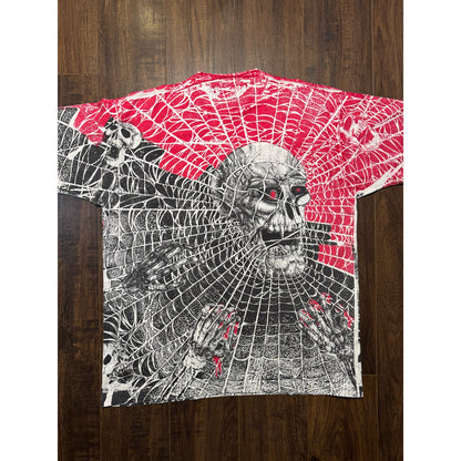 Morbid Rags skull spider web AOP XL