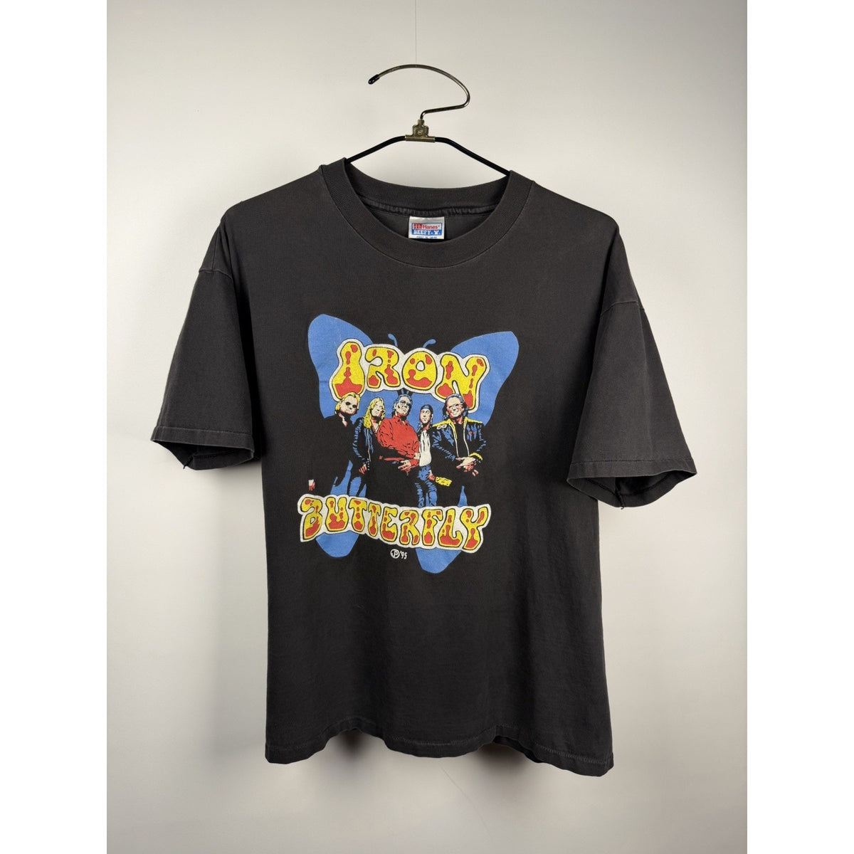 Vintage 1995 Iron Butterfly psychedelic tee, single stitch, Hanes, XL