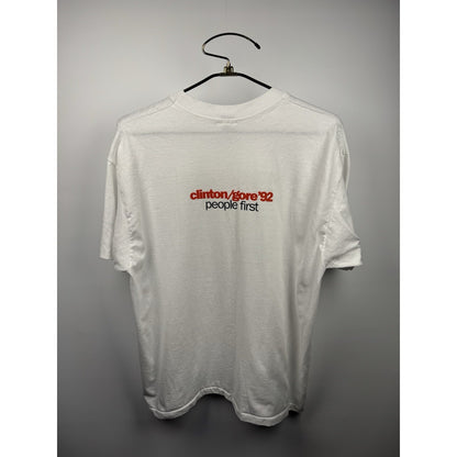 Vintage 1992 Bill Clinton Gore Anti Bush Quayle RARE Political Shirt XL 24x28