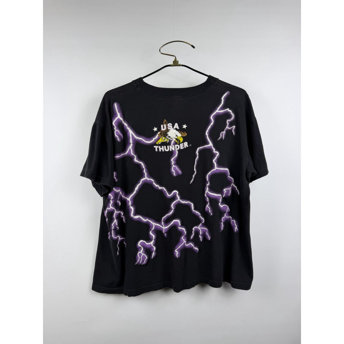 Vintage 90’s American Thunder Forever Free Snake Skull Lightning Shirt XL 25x26