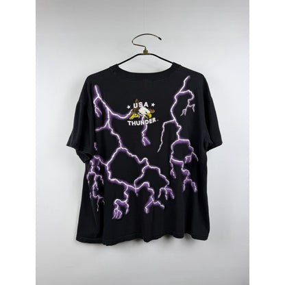 Vintage 90’s American Thunder Forever Free Snake Skull Lightning Shirt XL 25x26