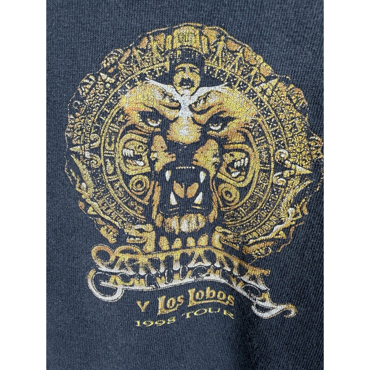 Vintage 1998 Santana Los Lobos Thrashed And Faded Tour Shirt XL 23x28
