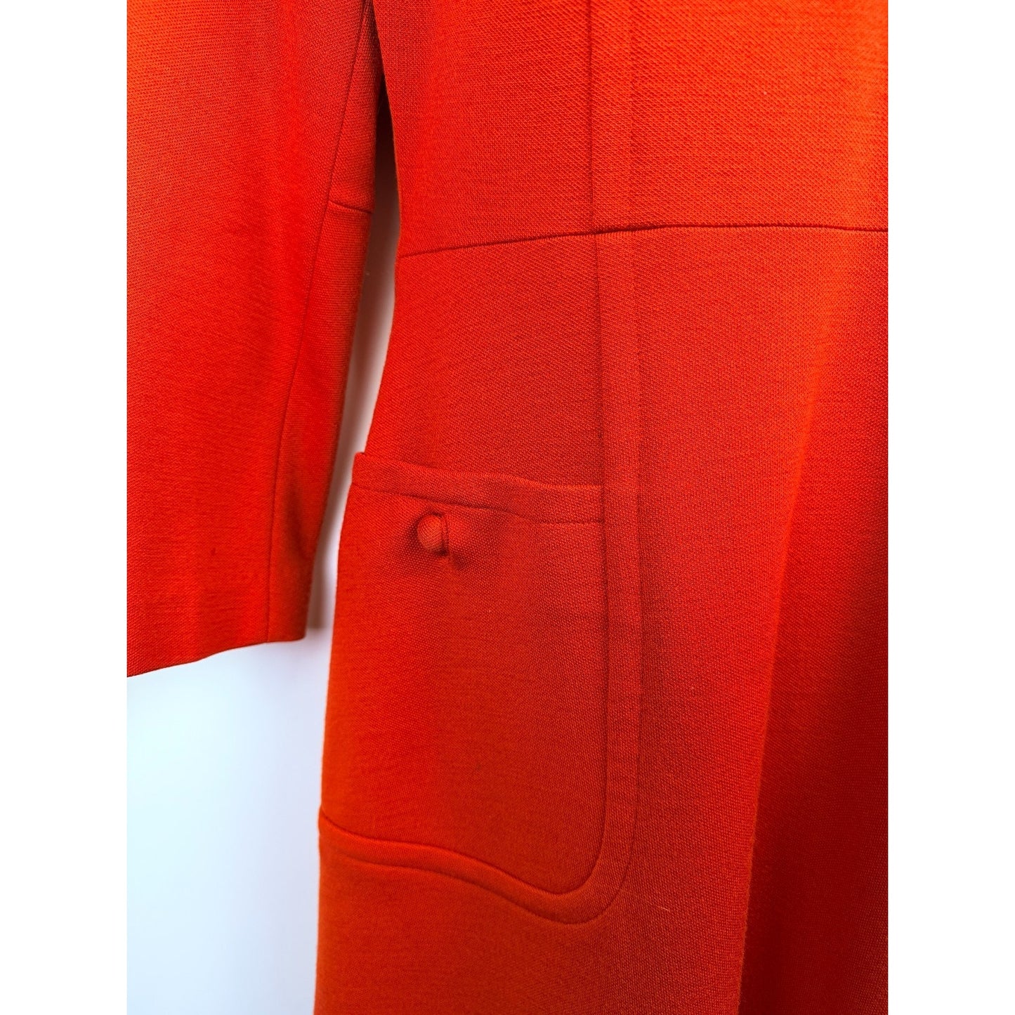 Vintage 1960s Promenade Italian virgin wool dress with faux fur trim