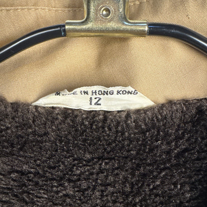 Vintage Herman Kay Khaki Sherpa Chore Work Coat Medium