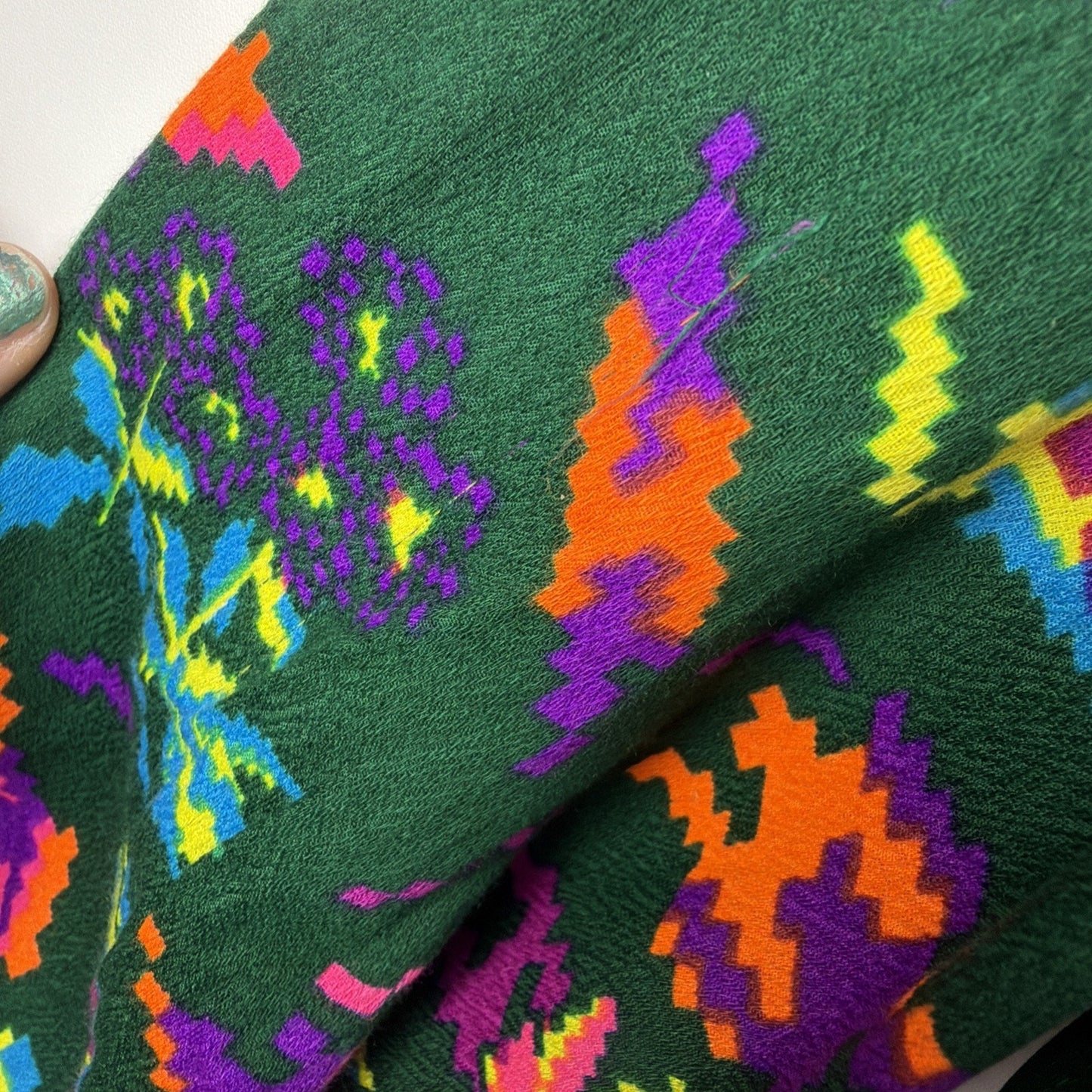 Vintage 1960s Miss Holly Psychedelic Floral Dagger Shirt - XL