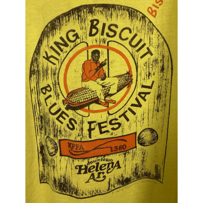 Vintage 1987 King Biscuit Blues Festival Helena AR Rare Booster Shirt L 22.5x26