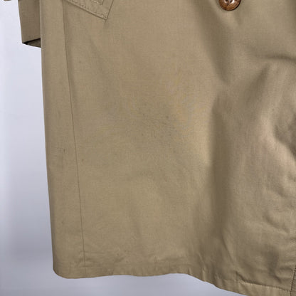 Europe Craft Vintage Trench Coat Beige Dress Coat Removable Wool Liner, Med / L