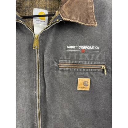 Carhartt Detroit Jacket J97 BLK Very Faded Black Canvas Blanket Lined XL 26.5x26